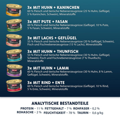 animonda Vom Feinsten Adult Katzenfutter Mousse-Vielfalt 72 x 85 g