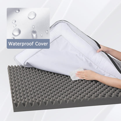 WESTERN HOME Orthopädisches Hundebett, wasserdicht, Grau, 106x76x19 cm