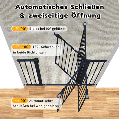 LAOYE Treppenschutzgitter ohne Bohren, 92 cm hoch, 75-124 cm, schwarz