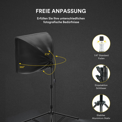 RALENO 2x 50W LED Softbox Fotostudio Set - 50x50 cm