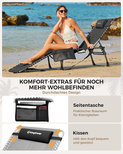 KingCamp Übergrosse Sonnenliege Klappbar – 200x68 cm