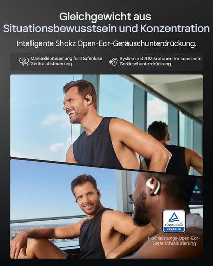 SHOKZ OpenFit Pro Open-Ear-Kopfhörer, Bluetooth 6.1, schwarz