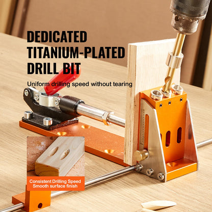 VEVOR Taschenloch-Bohrschablone Set XRS040 – Bohrhilfe für Holz