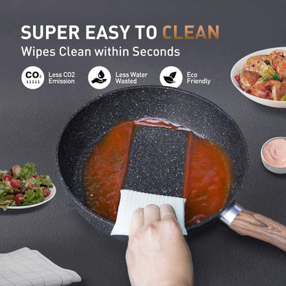 DishDelight Topfset Induktion Granit Antihaft - 12-teilig schwarz