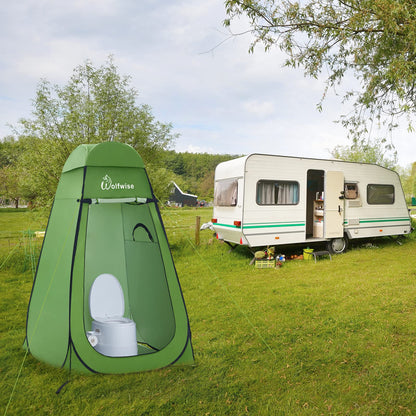 WolfWise Pop-Up Duschzelt Umkleidezelt mit Boden UV-Schutz 50+ Grün