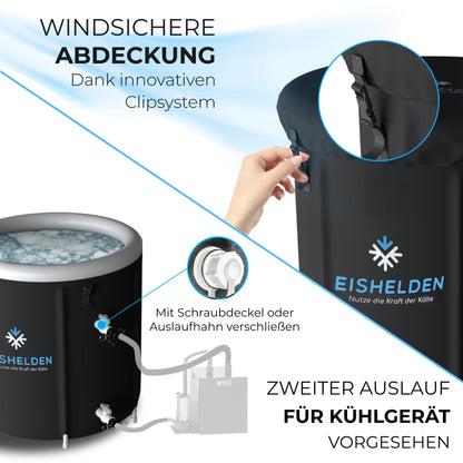 Eishelden Premium Eisbad XL Komplettset Eistonne - 80 cm Ø