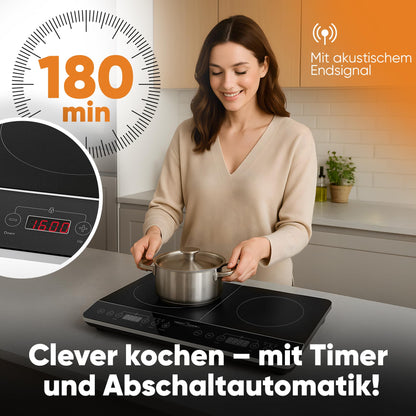 ProfiCook PC-DKI 1067 Doppel-Induktionskochplatte, 2 Platten, 3500 W