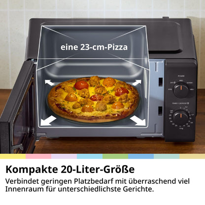Comfee CMO-MP012ND(BK) Mikrowelle 20L, 700W, Schwarz mit Drehteller