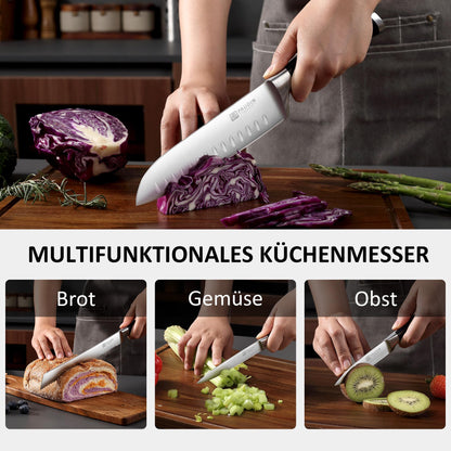 PAUDIN Messerset 5-teilig Küchenmesser - Carbon Edelstahl