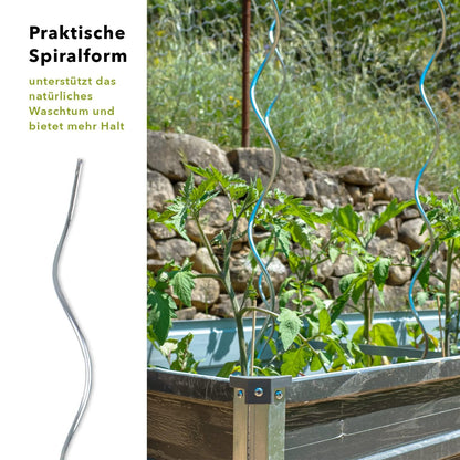KARAT Tomatenspiralstäbe 180 cm aus verzinktem Stahl, 20 Stück