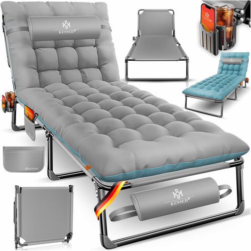 KESSER Campingbett Feldbett klappbar 190x68 cm bis 250 kg belastbar, Stahlgestell und Oxford-Gewebe