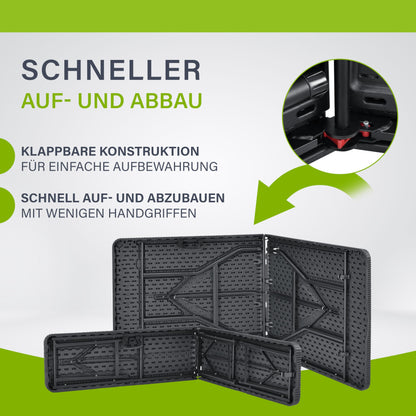 Juskys Bierzeltgarnitur Amberg Set 3-teilig klappbar Rattan-Optik