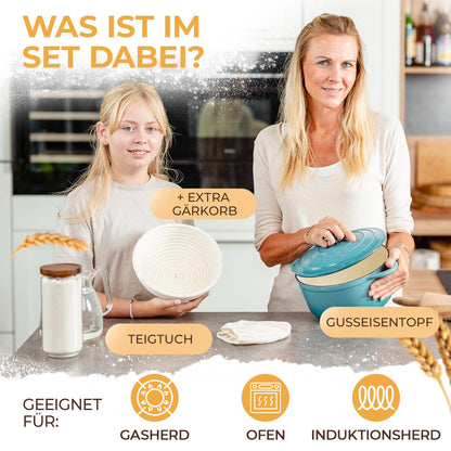 KITAPO Emaille Gusseisen Topf Brotbacken & Braten – 24cm