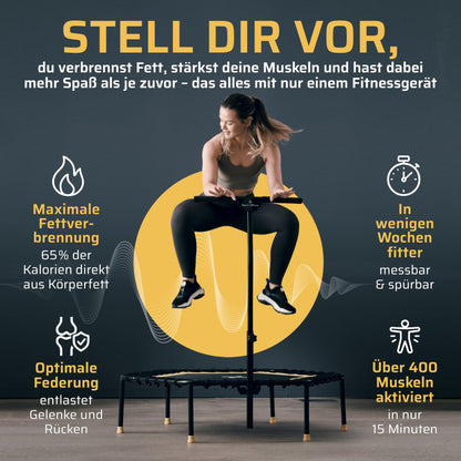 SportPlus Fitness Trampolin Indoor Haltestange Gummiseil 130kg