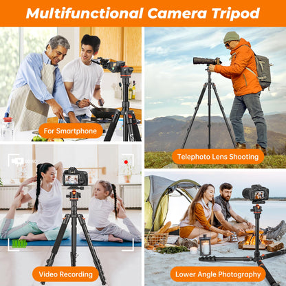 Victiv 200cm Kamera Stativ 2-in-1 - Aluminium Reisestativ