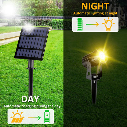T-SUN Solar Gartenstrahler 4er-Set, LED Solarleuchte warmweiss IP65