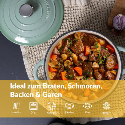 Chefarone Gusseisen Schmortopf emailliert 26 cm - Induktion