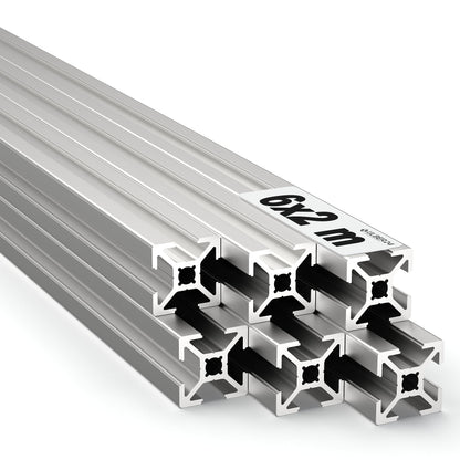 Ulber24 Aluprofil 20x20 Nut6 Typ B – 6x2m System Steckprofil