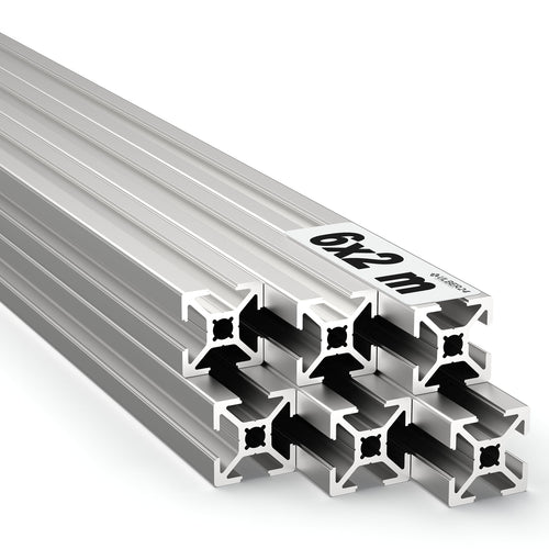 Ulber24 Aluprofil 20x20 Nut6 Typ B – 6x2m System Steckprofil