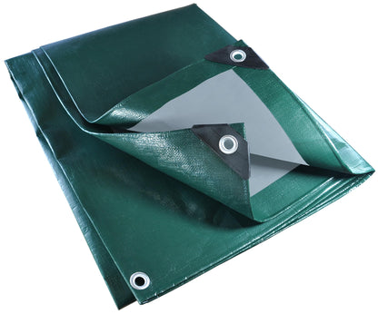 JZSTRONG Abdeckplane 4x6m 330g/m² reissfest wasserdicht grün grau