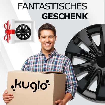 Kuglo Radkappen 16 Zoll Schwarz 4er-Set für Stahlfelgen