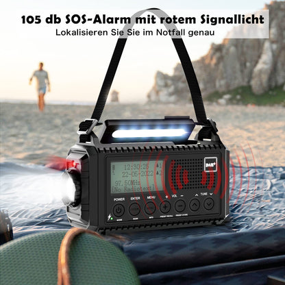 Mesqool Kurbelradio CR1009Pro DAB+ mit Solar und LED-Taschenlampe