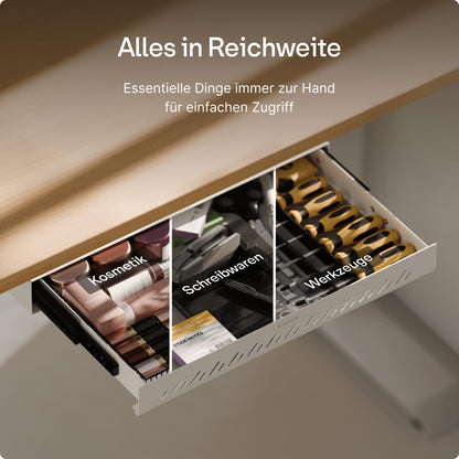 Desktronic Untertisch-Schublade Weiss, Schubladenbox aus Metall