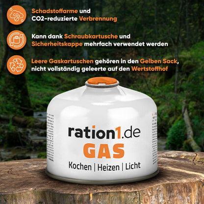 ration1 Gaskartusche 230g EN 417 Schraubkartusche - 24er Pack