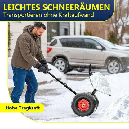 Masko Schneeschieber auf Rädern – 75 cm Schwarz, höhenverstellbar