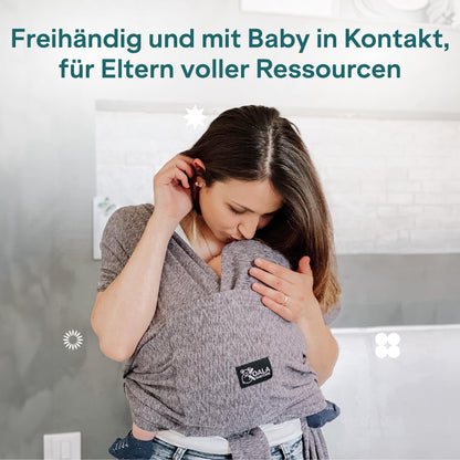 Koala Babycare Tragetuch für Neugeborene Anthrazitgrau