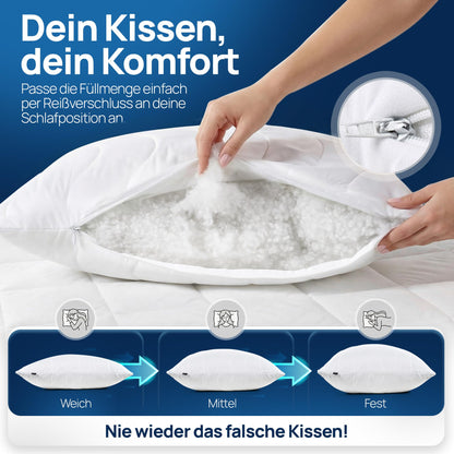 LILENO HOME Allergiker Kopfkissen 80x80 cm, 4er Set, 95 °C waschbar