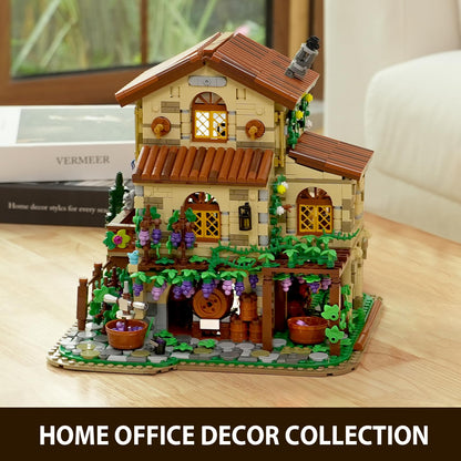 INSOON Weinberg Schloss Klemmbausteine mit Licht - 1826 Teile