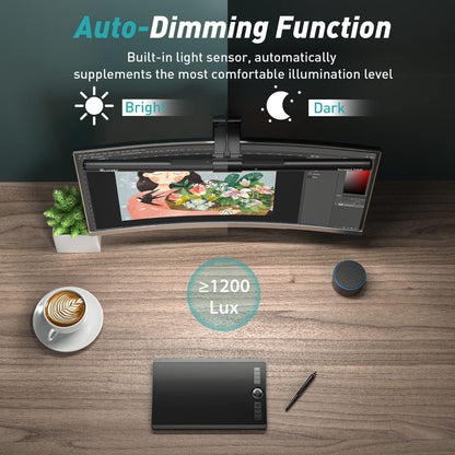 Quntis Curved Monitor Lampe LED USB 51cm – Kabelloser Regler