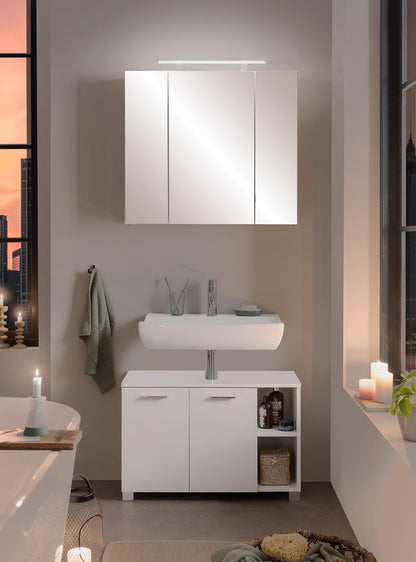 Schildmeyer Spiegelschrank 125353 - Weiss Glanz 80 cm