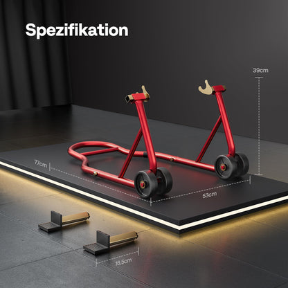 SPECSTAR Motorrad Hinterradständer 200 kg, U- und L-Typ, Rot