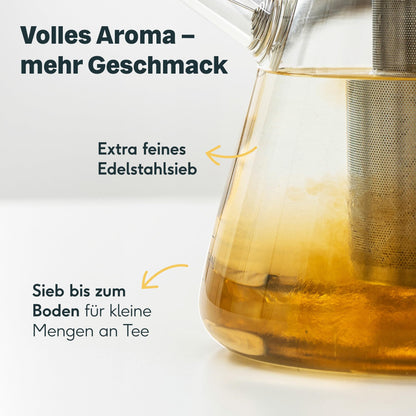 SILBERTHAL Teekanne Glas 1,5 Liter mit Siebeinsatz & Deckel