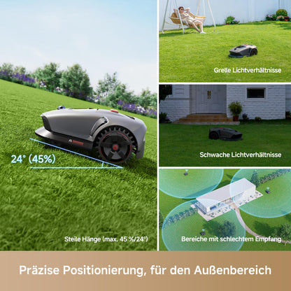 Mova 1000 Mähroboter mit 3D-LiDAR, ohne Begrenzungskabel, bis 1000 m²