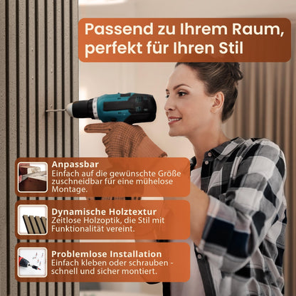neu.holz Akustikpaneele Holz Schalldämmung Walnuss hell