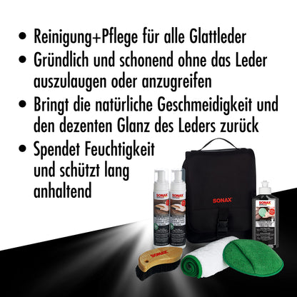 SONAX PREMIUM CLASS LederPflegeSet - 3x 250ml Komplett-Set