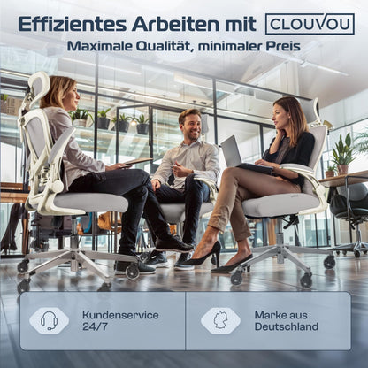 CLOUVOU SmartSeat Ergonomischer Büro- & Gaming-Stuhl 150 kg