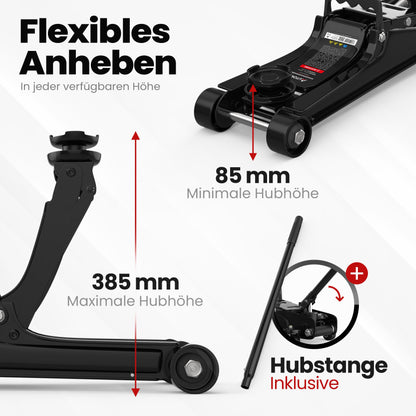 AUTORIA Wagenheber 2.5T flach hydraulisch mit Koffer