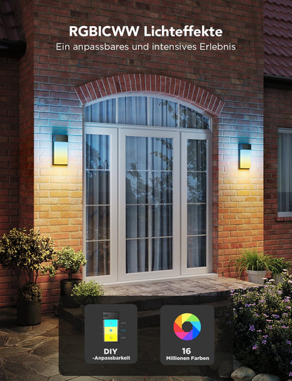 Govee RGBIC Smart LED Aussen Wandleuchte – 2er-Set