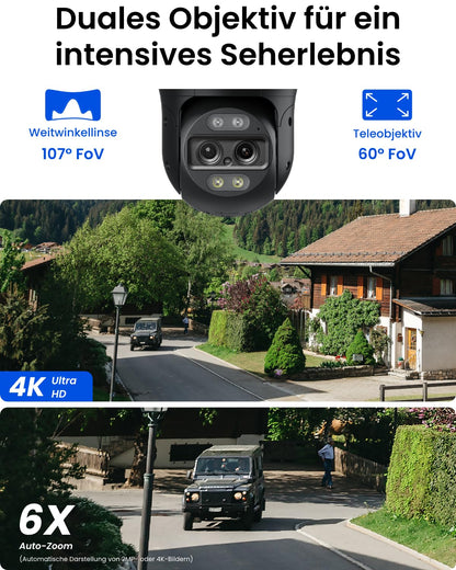 Reolink TrackMix PoE 4K PTZ Überwachungskamera aussen, Dual-Objektiv