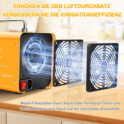 ICARE Ozongenerator SSY02, Ozon-Luftreiniger 60000 mg/h mit Timer