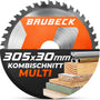 BAUBECK Kreissägeblatt 305x30 mm, 48 Zähne, für Holz und Alu mit 30 mm Bohrung