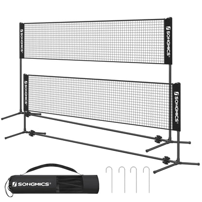 SONGMICS Badminton-Netz 4 m, höhenverstellbar, schwarz SYQ400H