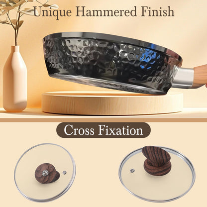 Kitchen Academy Induktions Kochset Antihaft Granit Schwarz 12-tlg.