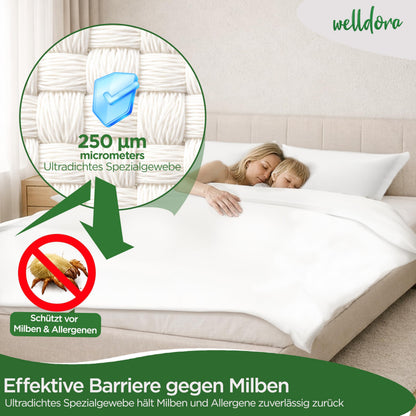 Welldora Milbenbezug Bettdecke 155x220 cm, Allergiker Encasing