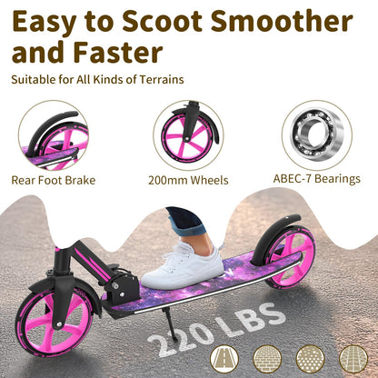 BELEEV V9 200mm Räder LED Faltbar Cityroller - Starry Purple