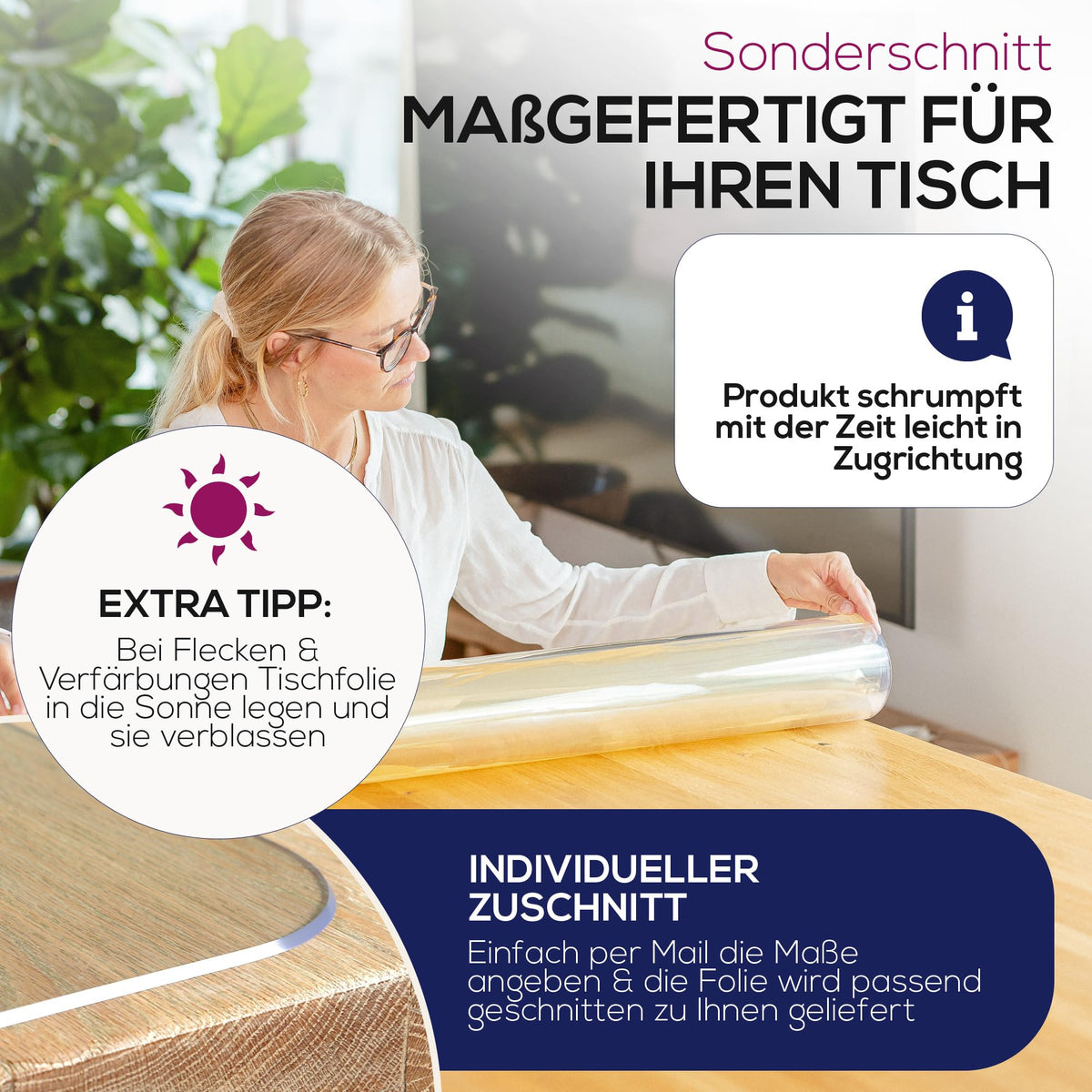 BEAUTEX Tischfolie glasklar 2 mm, 90 x 180 cm, transparent –